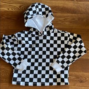 Checkerboard cropped hoodie